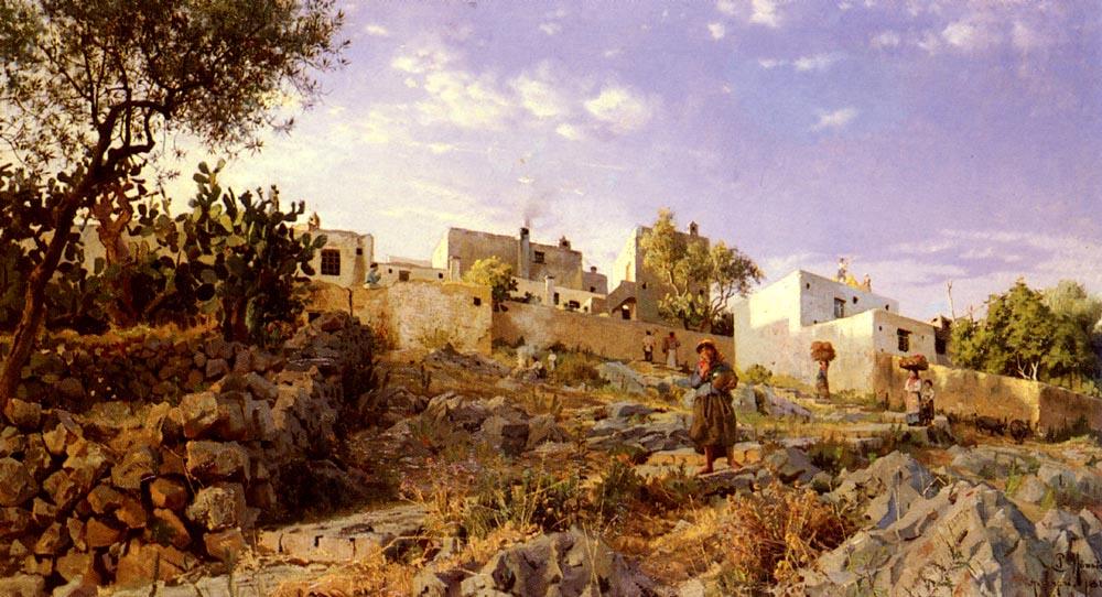 A View Of Anacapri — Peder Mørk Mønsted