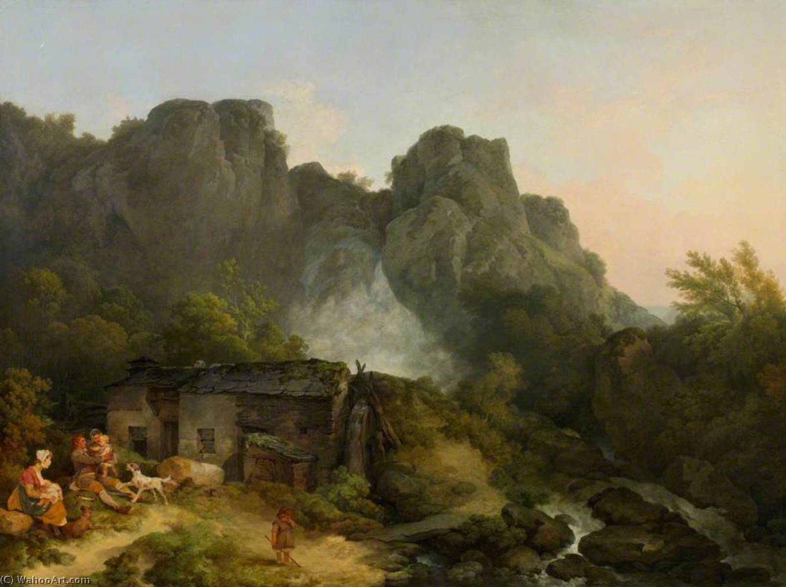 Lodore Waterfall, Near Keswick — Philip James De Loutherbourg