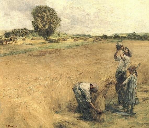 Moissonneur Buvant A La Gourde Ou La Soif — Léon Augustin L'hermitte