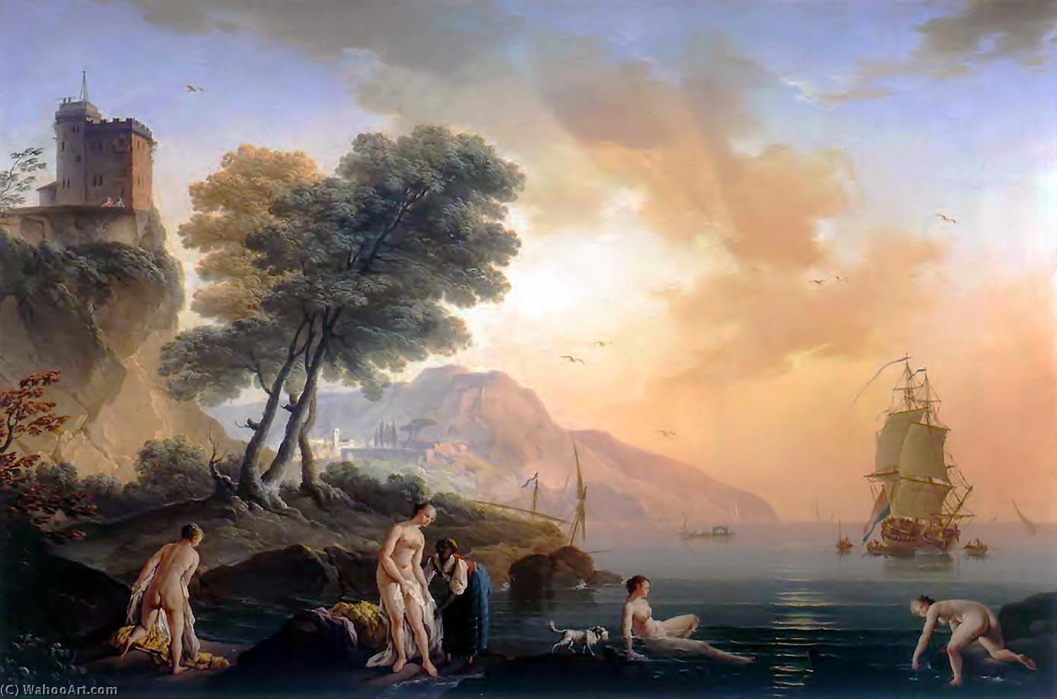 Girls Bathing At The Seaside — Claude-joseph Vernet