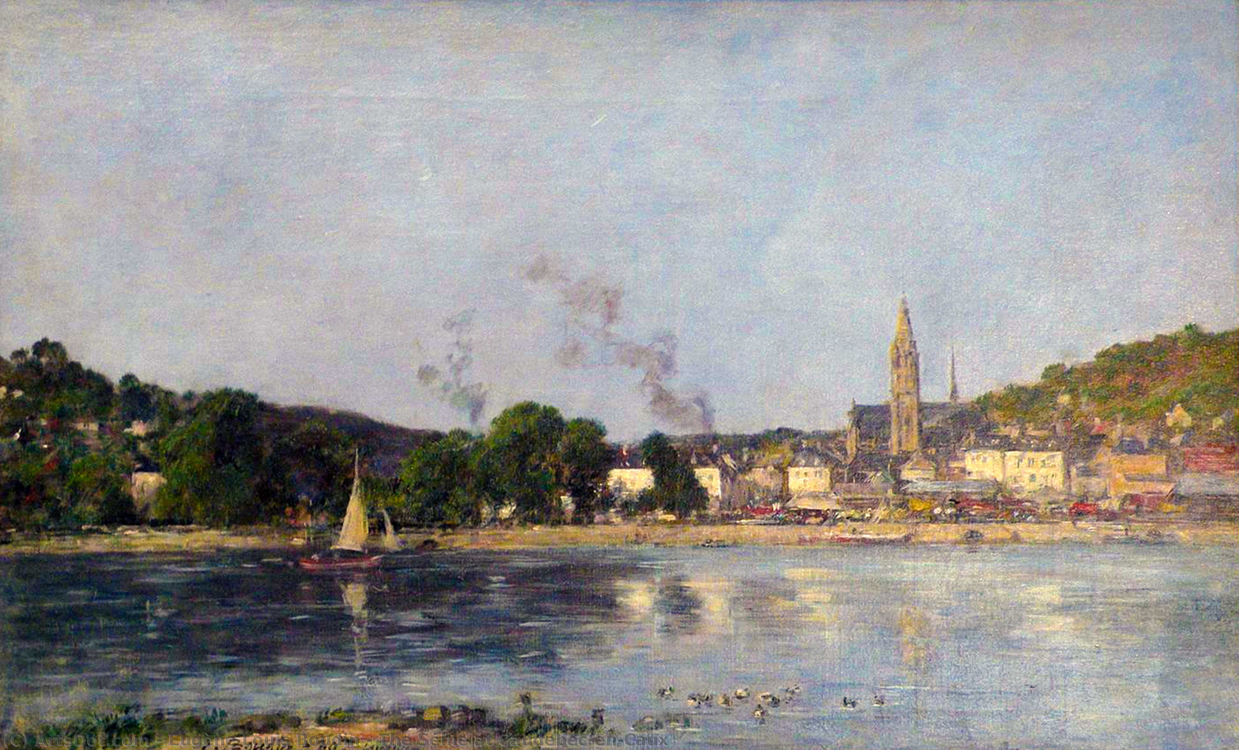 The Seine At Caudebec-en-caux — Eugène Louis Boudin