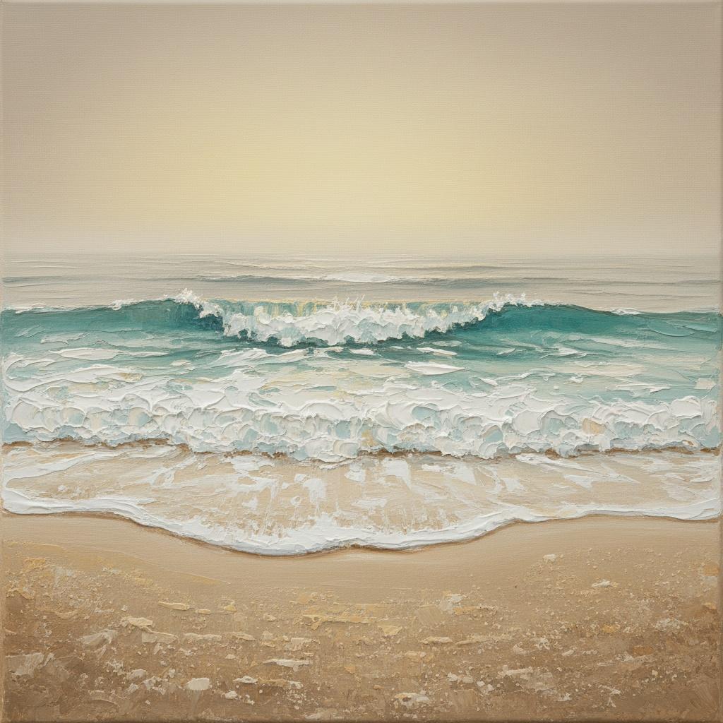 Ethereal Tide: A Sculptural Study Of Serene Coastal Mist And Textured Seafoam — Laurent Roche