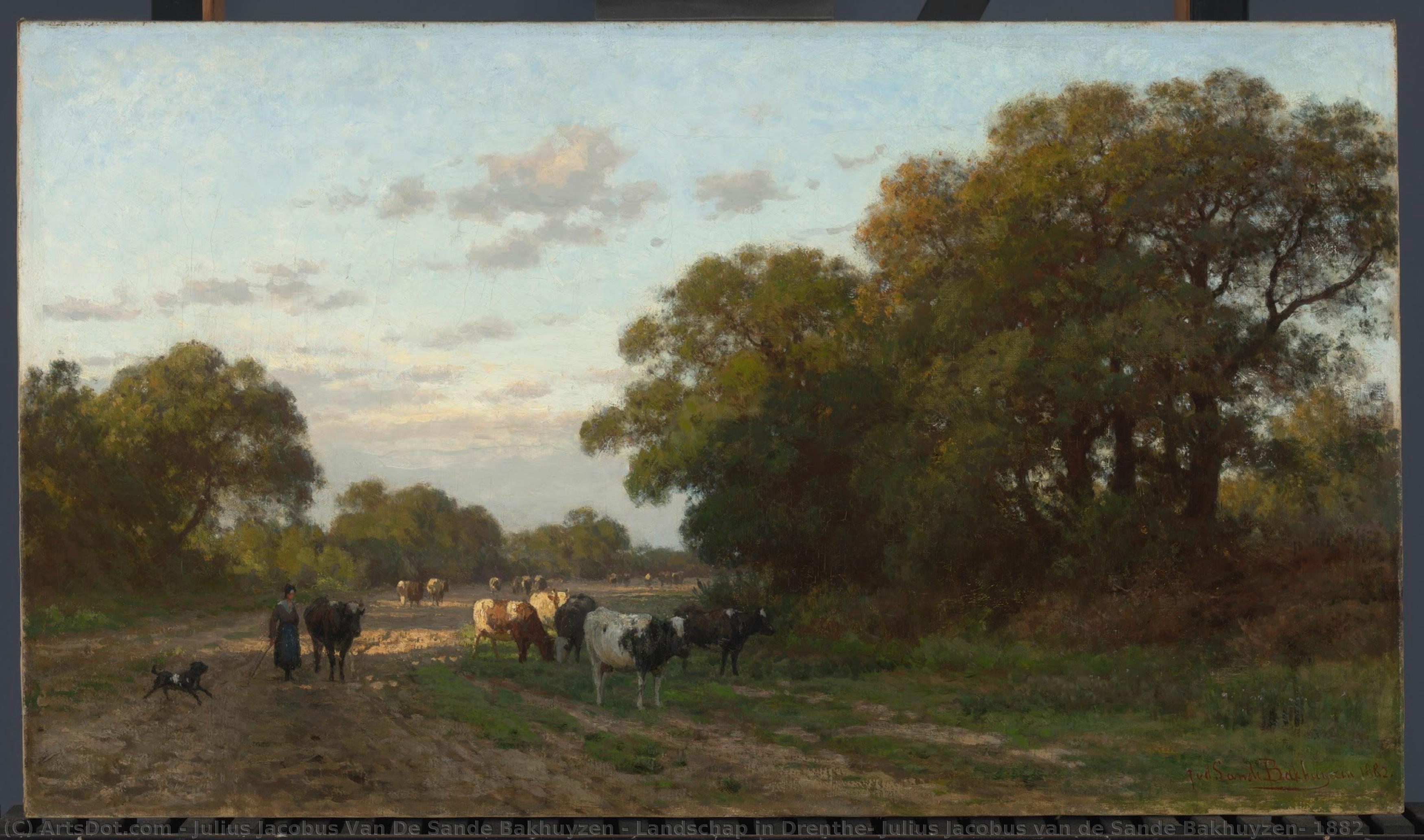 Landschap In Drenthe, Julius Jacobus Van De Sande Bakhuyzen, 1882 — Julius Jacobus Van De Sande Bakhuyzen