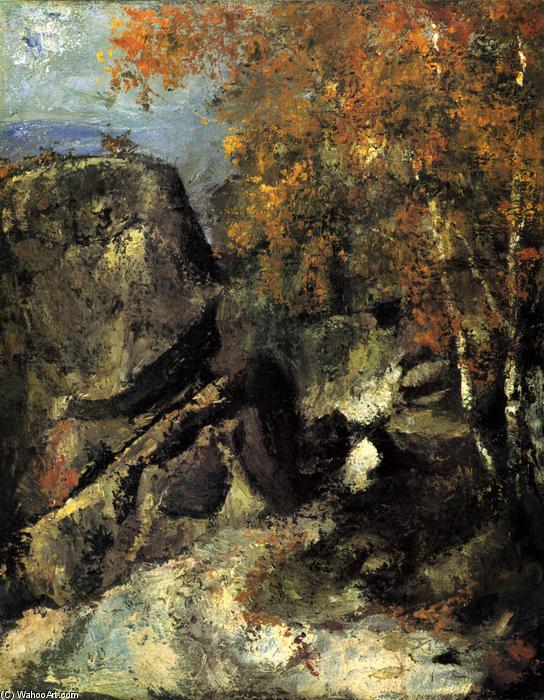 Rock In The Forest Of Fontainbleau — Paul Cézanne