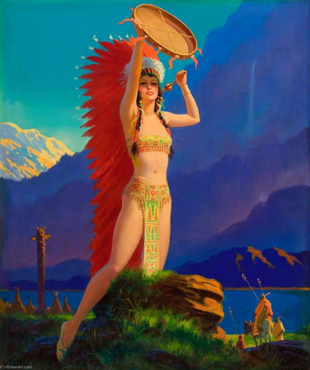 Indian Maiden With Tom Tom — Edward Mason Eggleston
