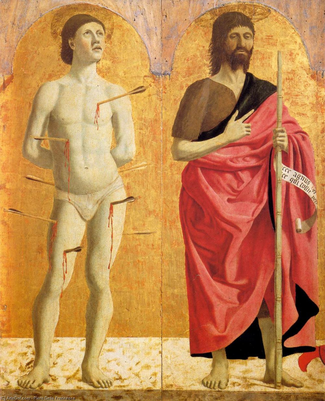 Polyptych Of The Misericordia: Sts Sebastian And John The Baptist — Piero Della Francesca