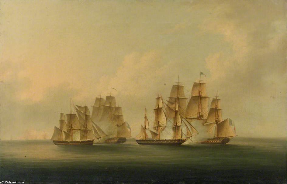 Action Of Hms 'arrow' And 'acheron' Against The French Frigates 'hortense' And 'incorruptible' — Francis Sartorius Ii (john Francis Sartorius)