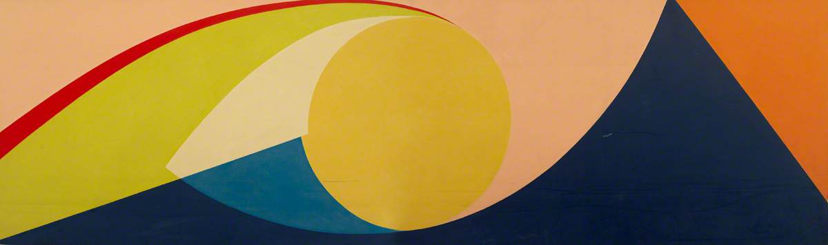 Blue Curve, Yellow Circle (polyptych, Panel 6 Of 6) — Susan Allen