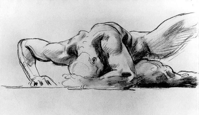 Study Of A Figure For Hell — John Singer Sargent