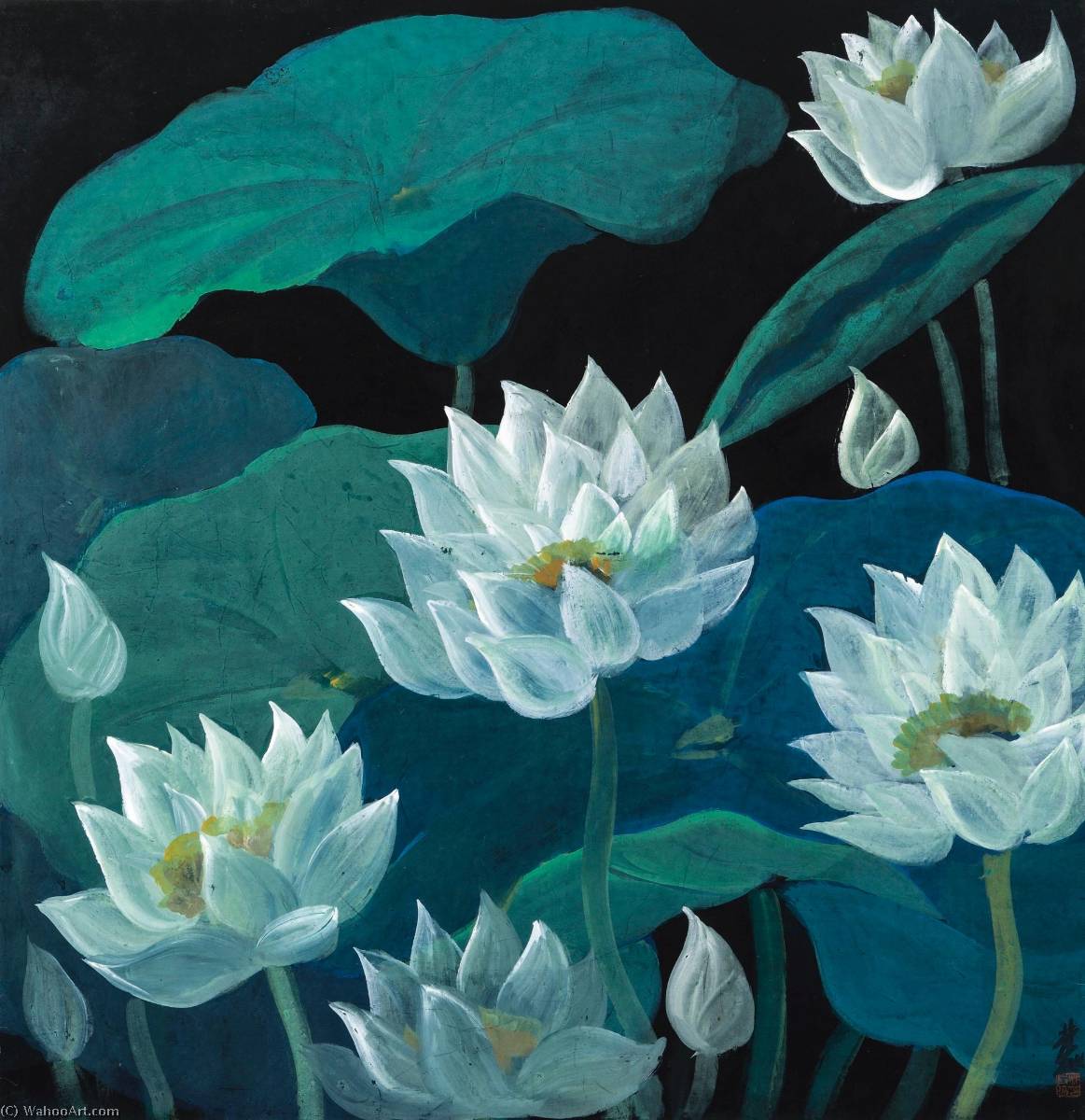 Lotus — Lin Fengmian Flying Geese Over The Lotus Pond