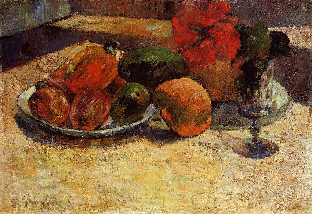 Stillleben Mit Mangos Und Hibiskus — Eugène Henri Paul Gauguin