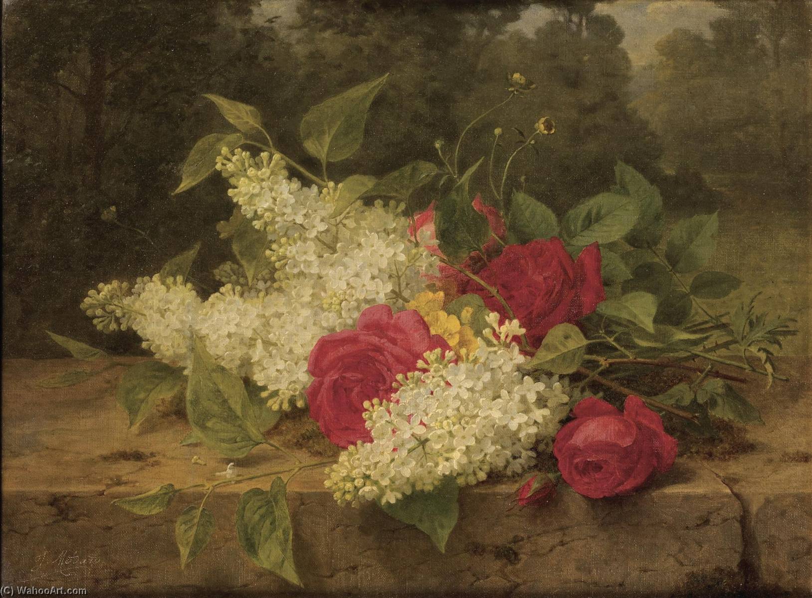 Lilac And Red Roses — Jules Ferdinand Médard