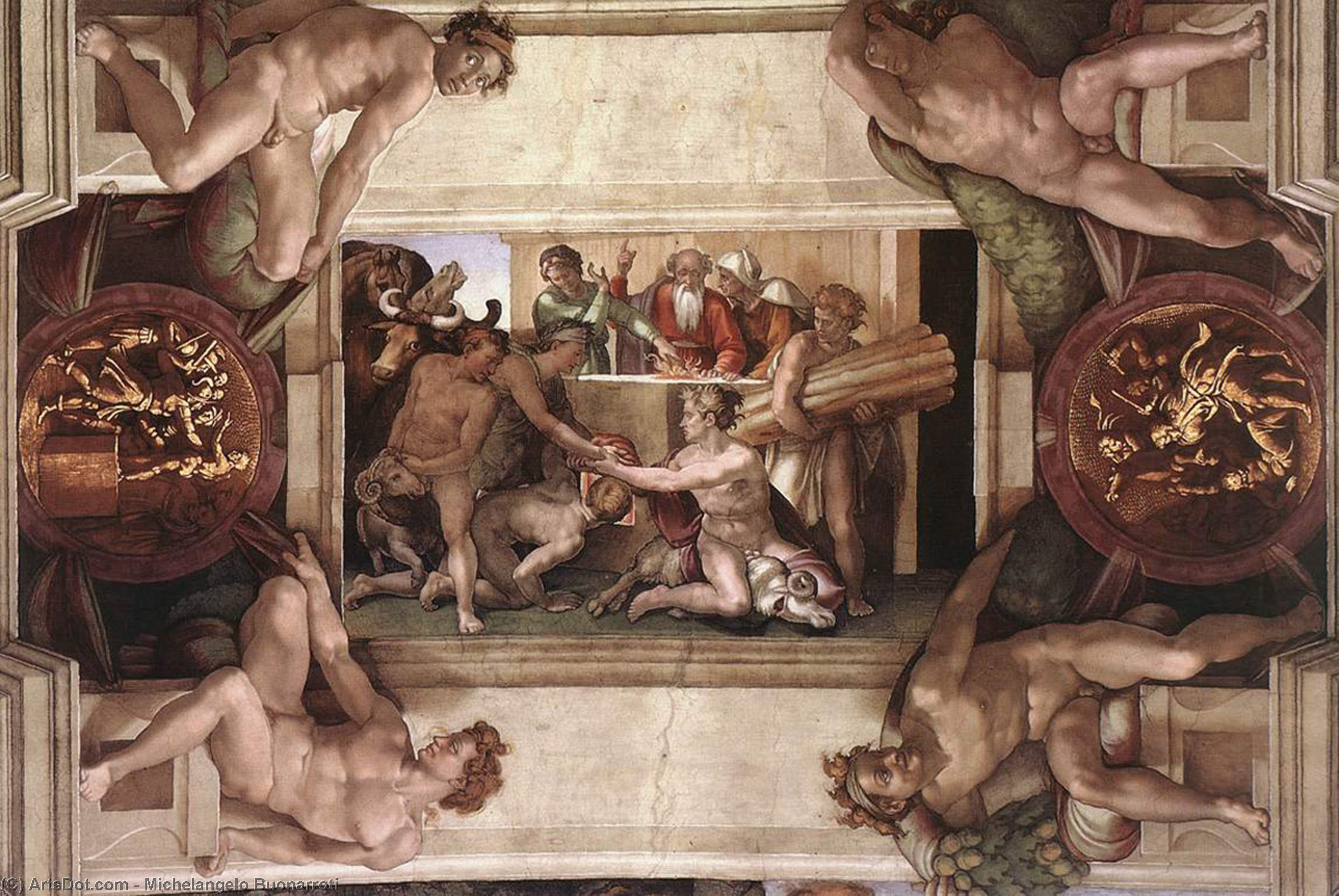 Sacrifice Of Noah (with Ignudi And Medallions) — Michelangelo Buonarroti