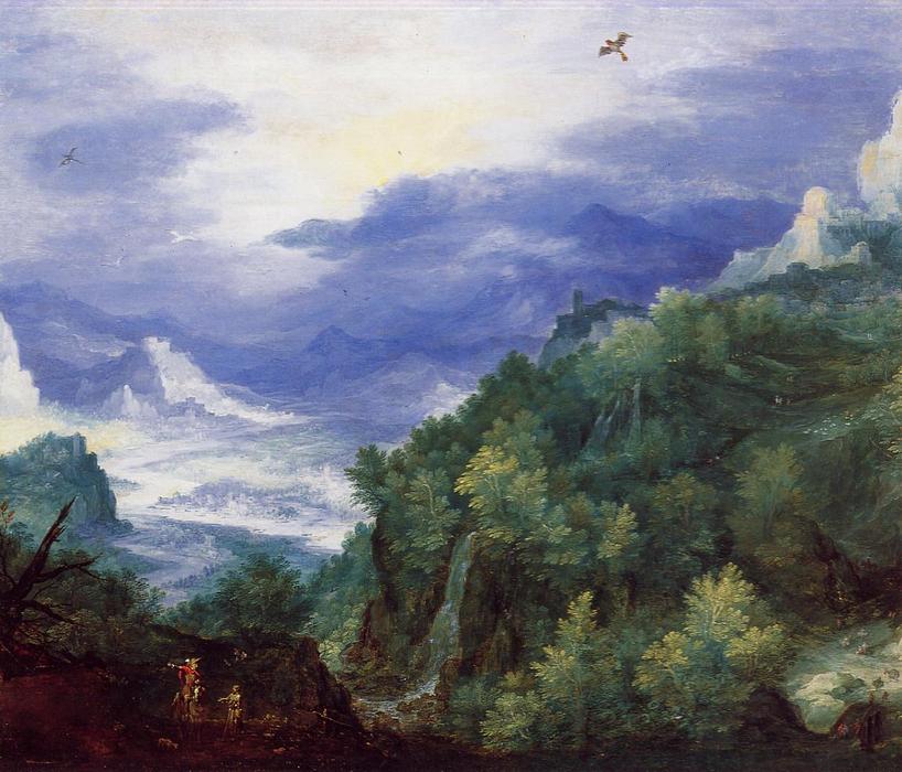 Mountain Landscape With View Of A River Valley — Jan Brueghel The Elder