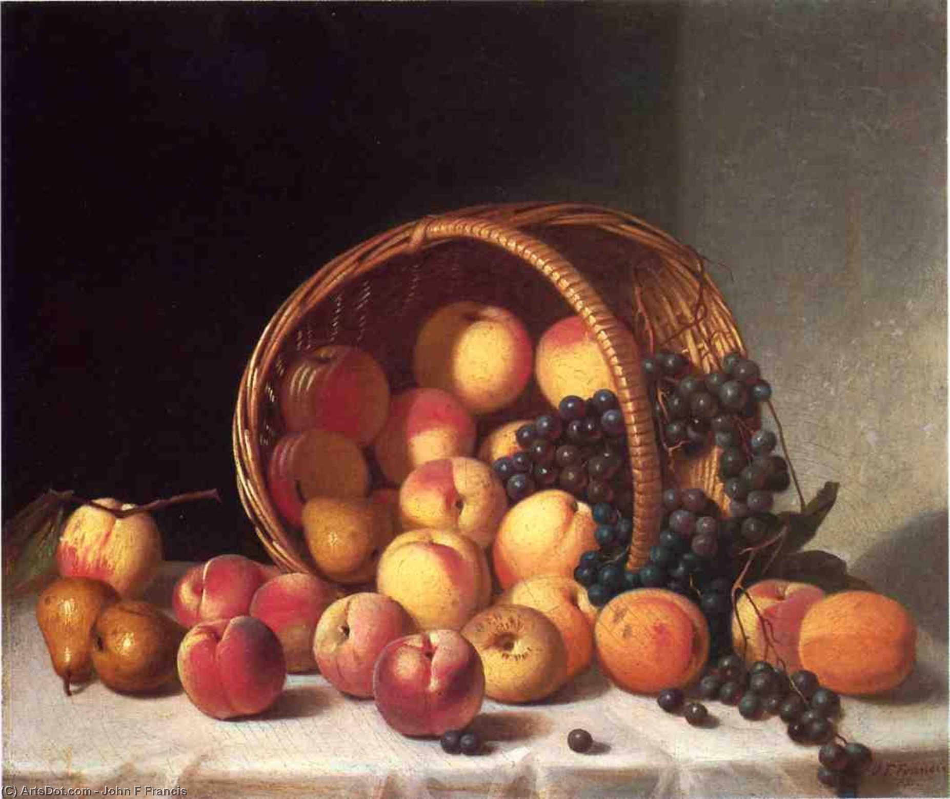 Still Life With A Basket Of Fruit — John F Francis