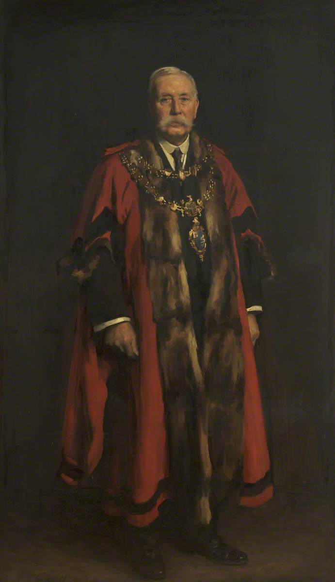 Portrait Of A Gentleman Wearing Mayor's Regalia — Frank Thomas Copnall