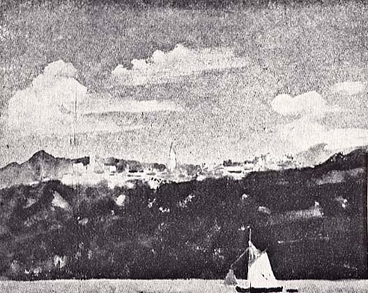 Lake And Hills, (painting) — Arthur B. Davies