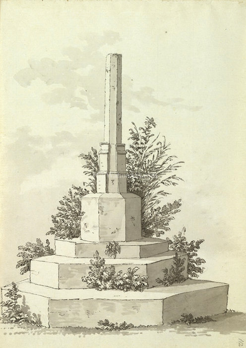A Cross In The Churchyard Of The Ruined Church Below Walton Castle — Samuel Hieronymous Grimm