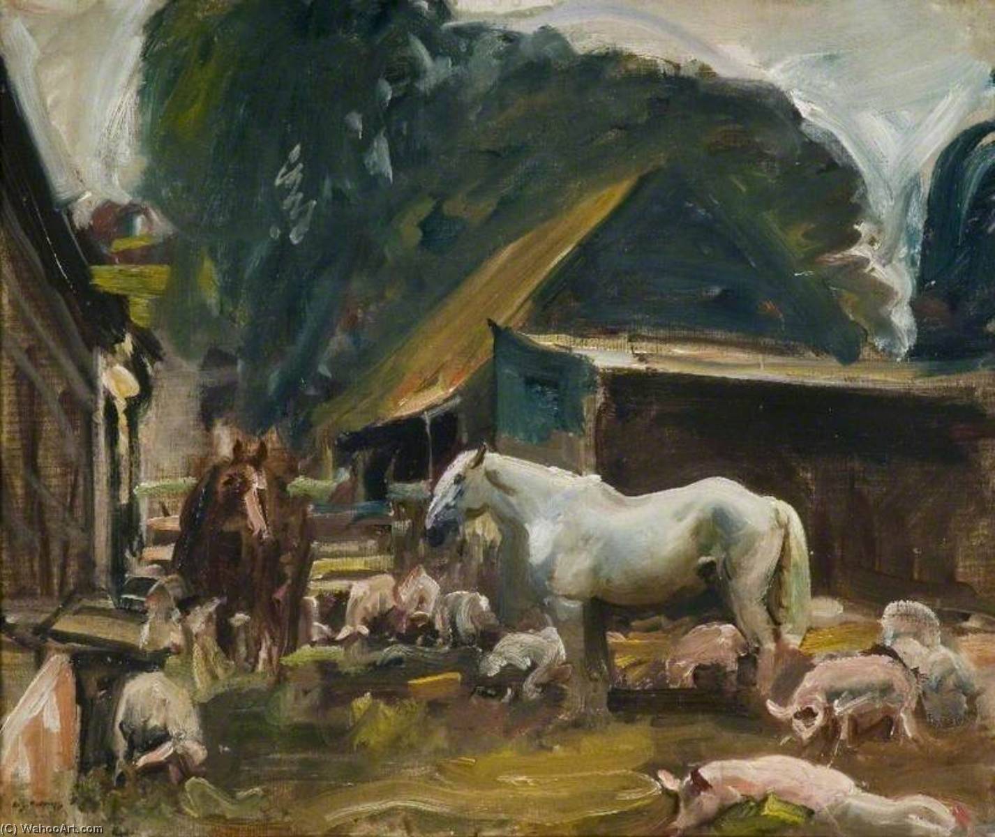 Una Escena En El Corral — Sir Alfred James Munnings
