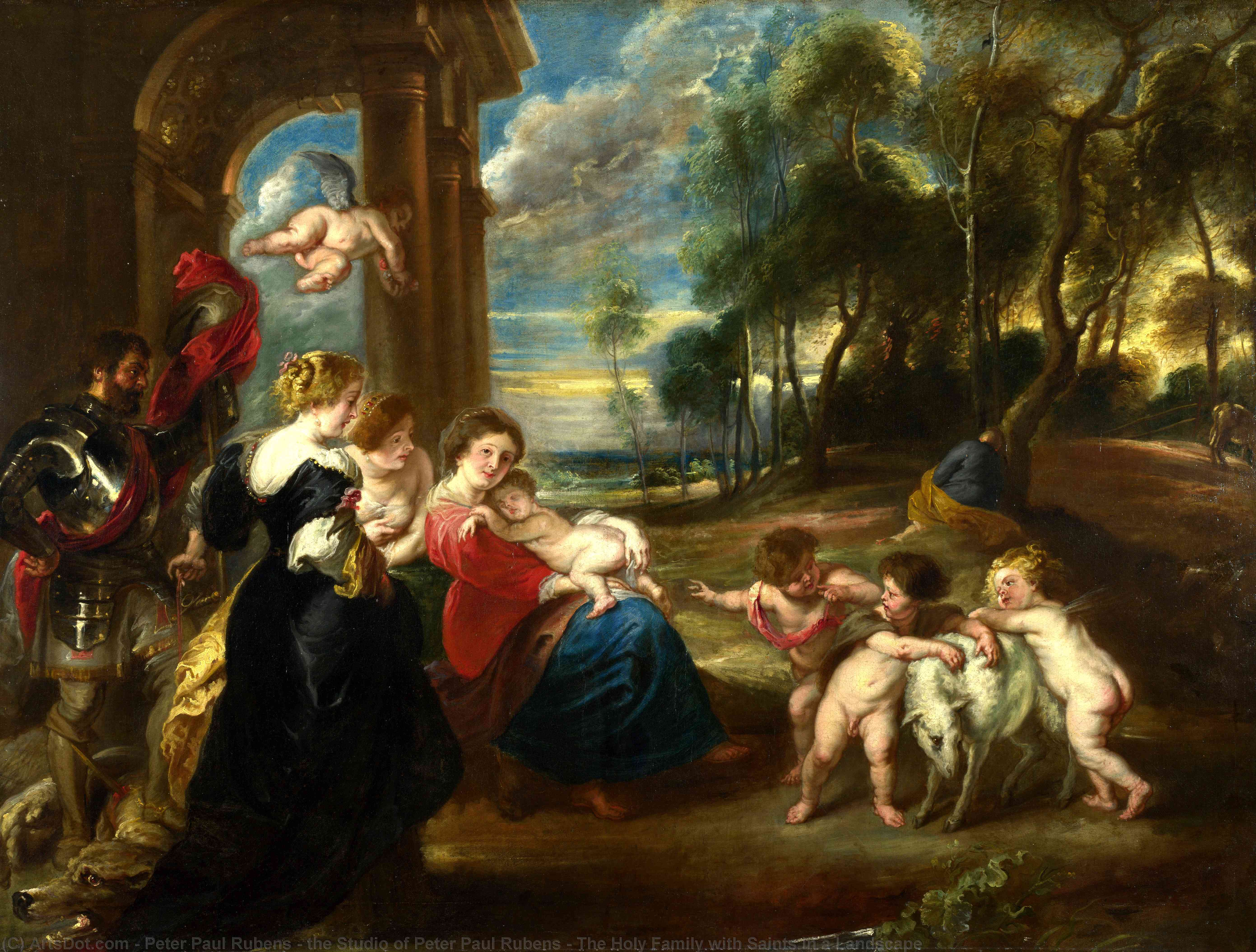 Das Atelier Von Peter Paul Rubens - Die Heilige Familie Mit Heiligen In Einer Landschaft — Peter Paul Rubens