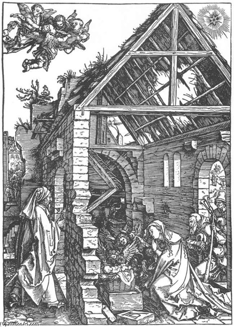 Das Leben Der Jungfrau. 9. Die Anbetung Der Hirten. (die Geburt Christi) — Albrecht Dürer