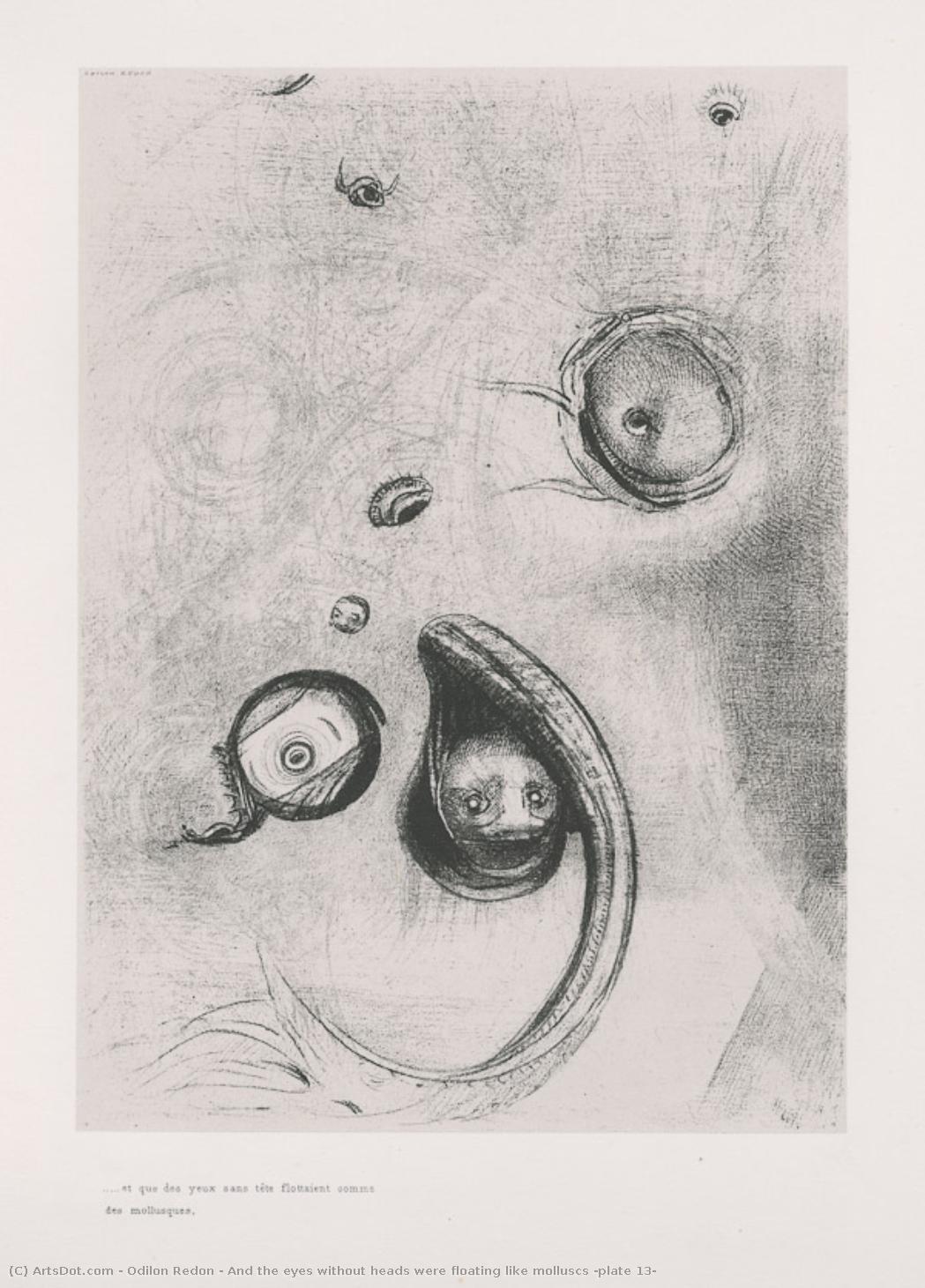 And The Eyes Without Heads Were Floating Like Molluscs (plate 13) — Odilon Redon