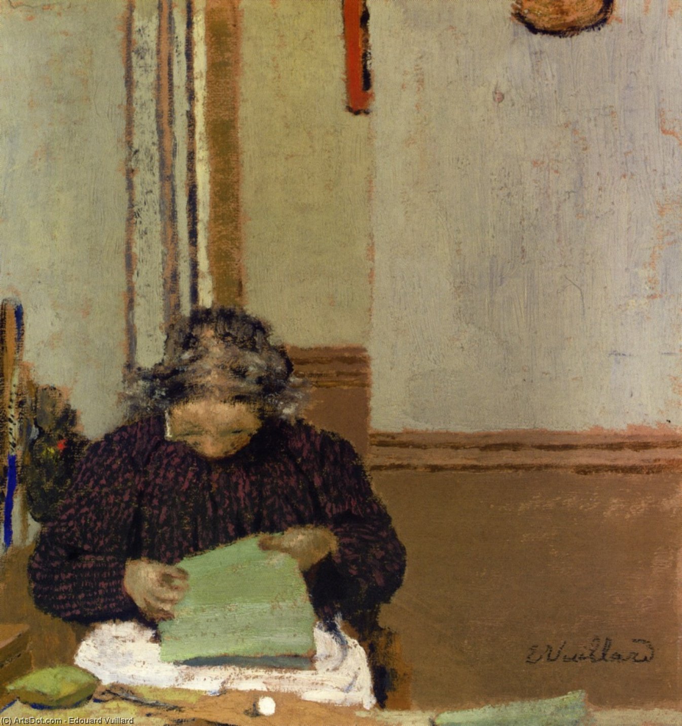 Madame Vuillard Cousant — Жан Едуар Вијар