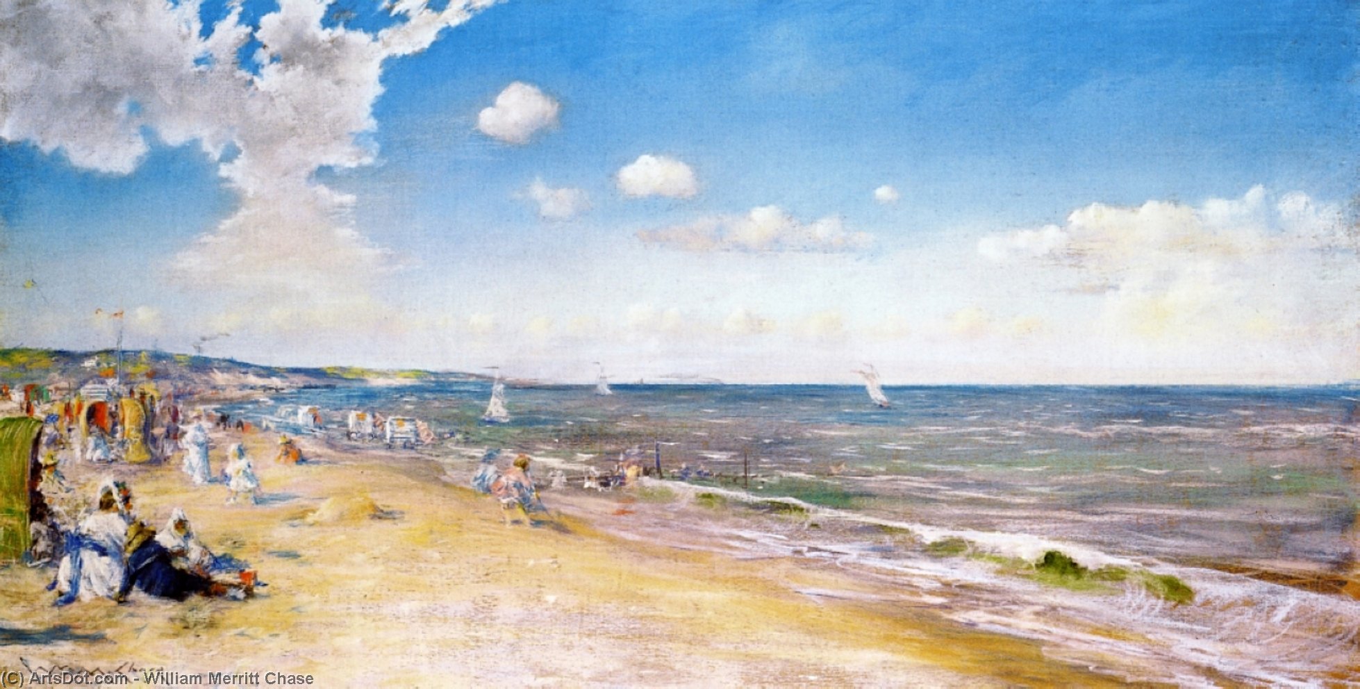 The Beach At Zandvoort — William Merritt Chase