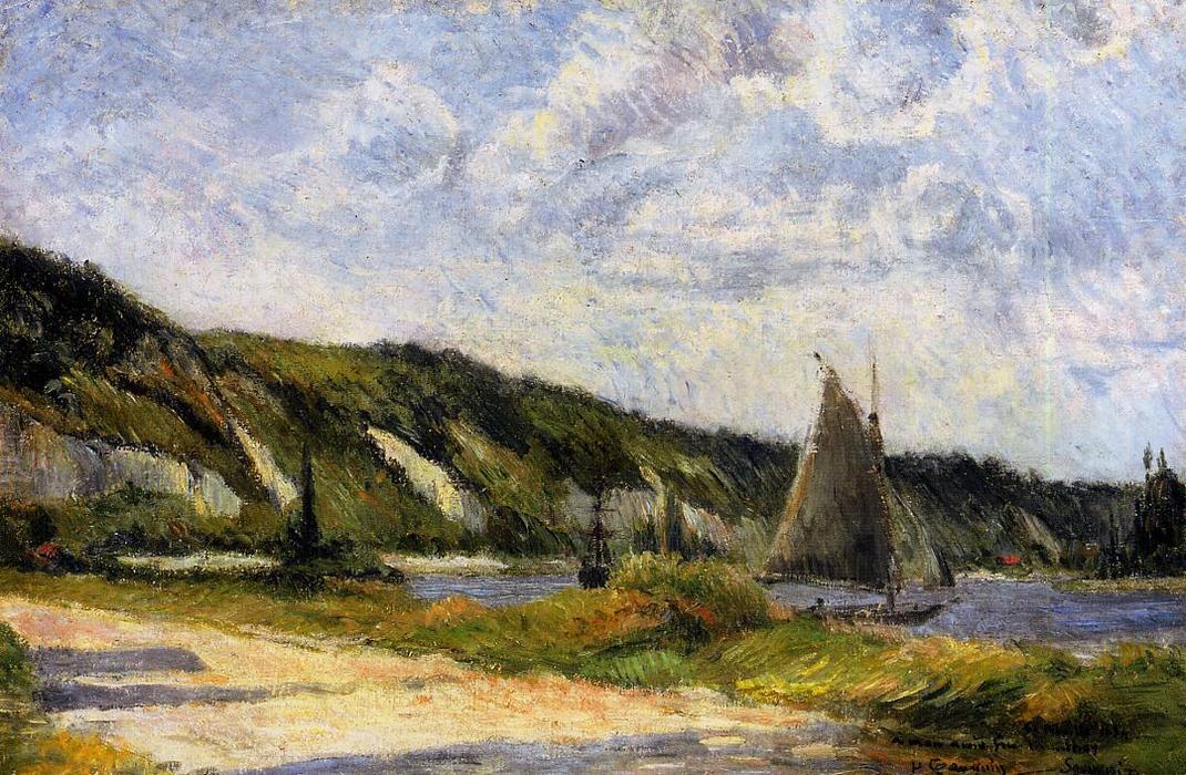 The Cliffs Of Le-bouille — Eugène Henri Paul Gauguin