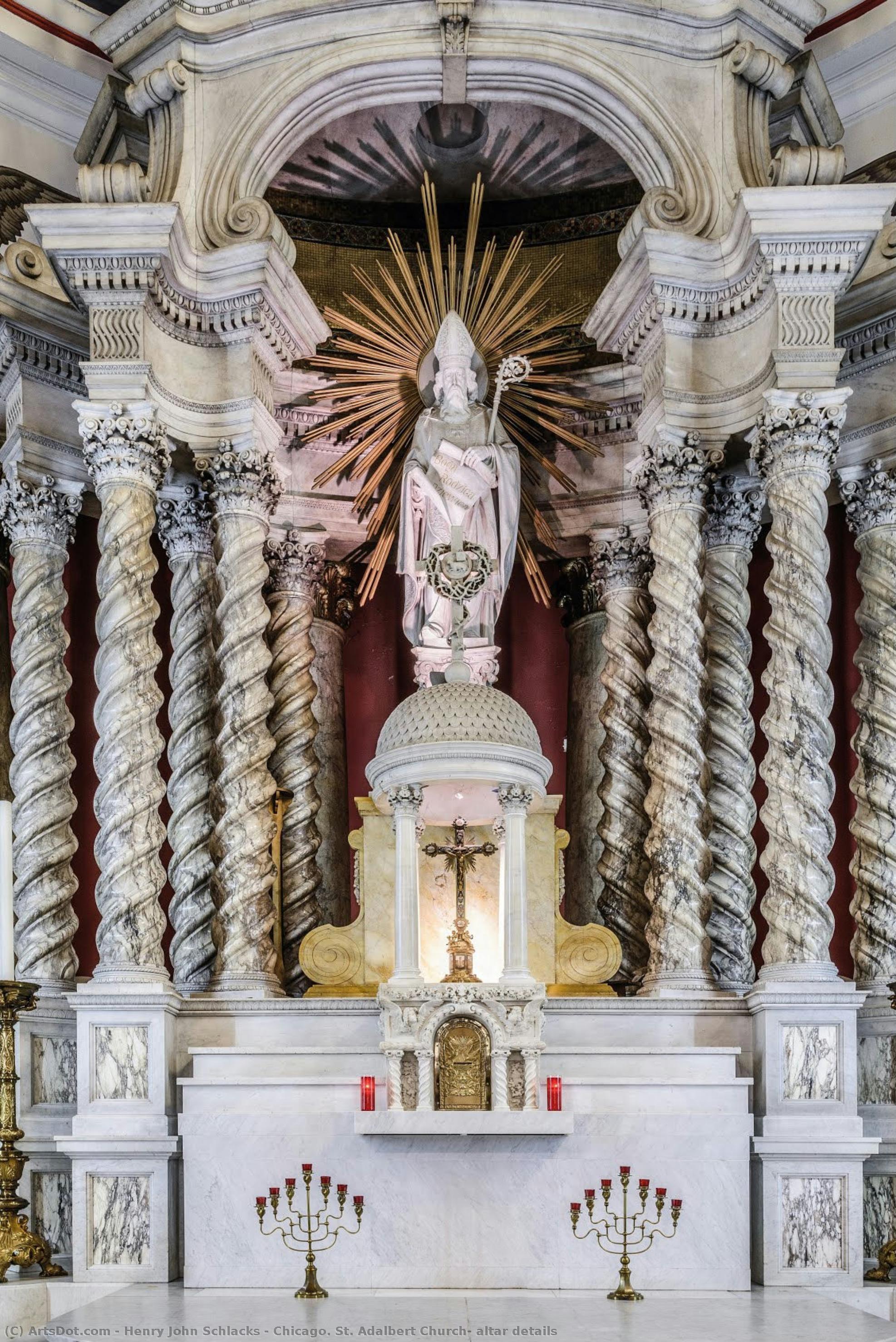 Chicago. St. Adalbert Church, Altar Details — Henry John Schlacks