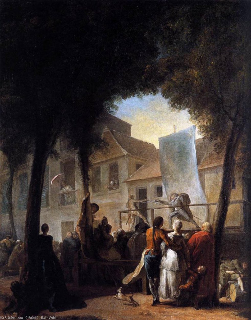 A Street Show In Paris (la Parade Du Boulevard) — Gabriel Jacques De Saint Aubin