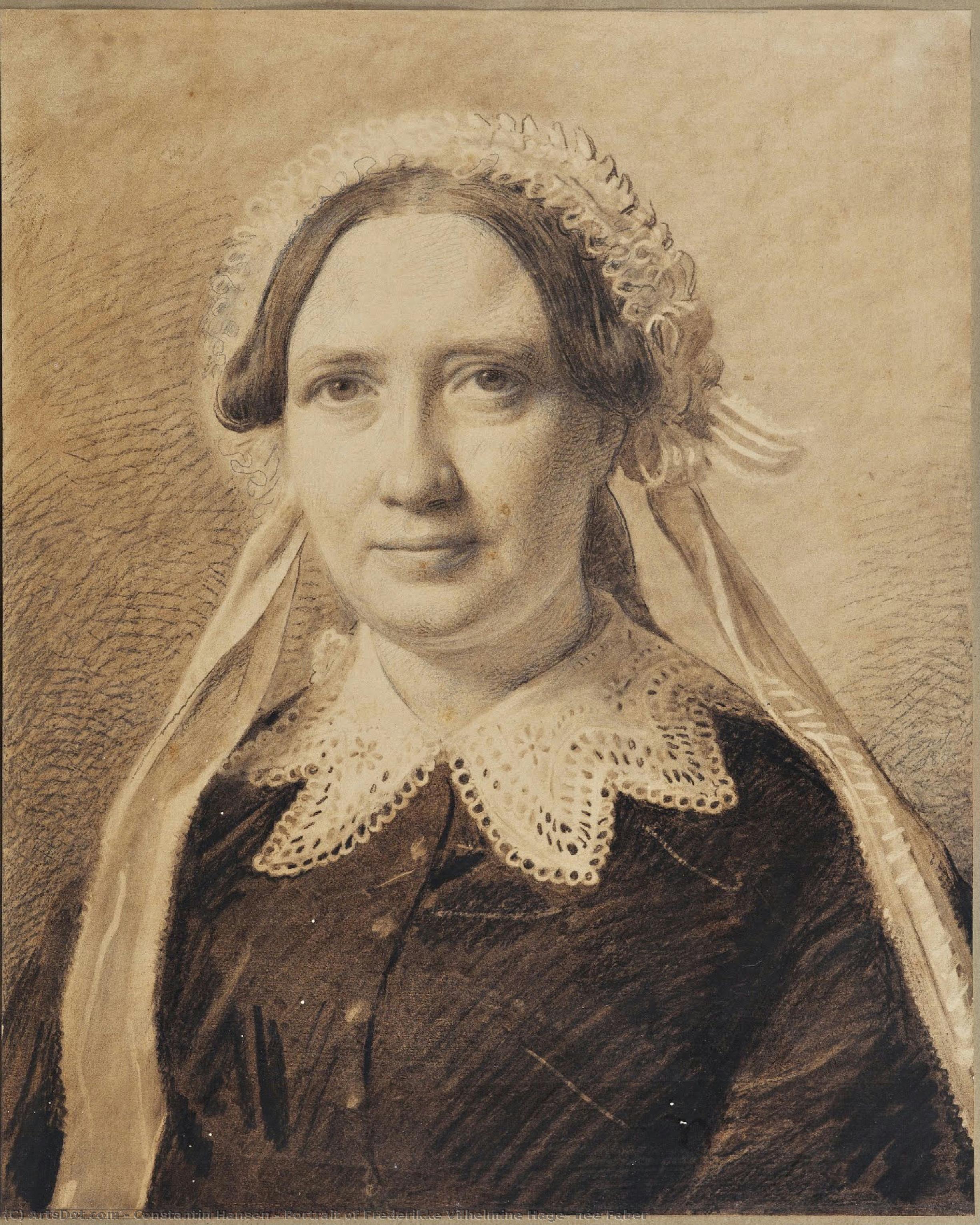 Portrait Of Frederikke Vilhelmine Hage, Née Faber — Constantin Hansen