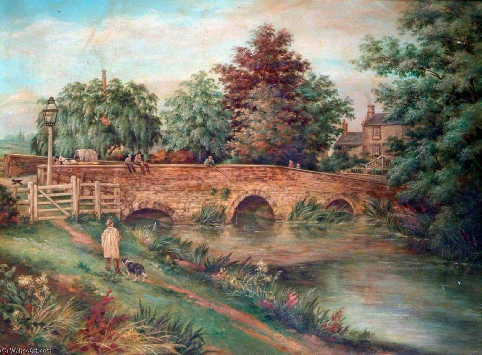The Old Packhorse Bridge, Olney, Buckinghamshire — William Samuel Wright