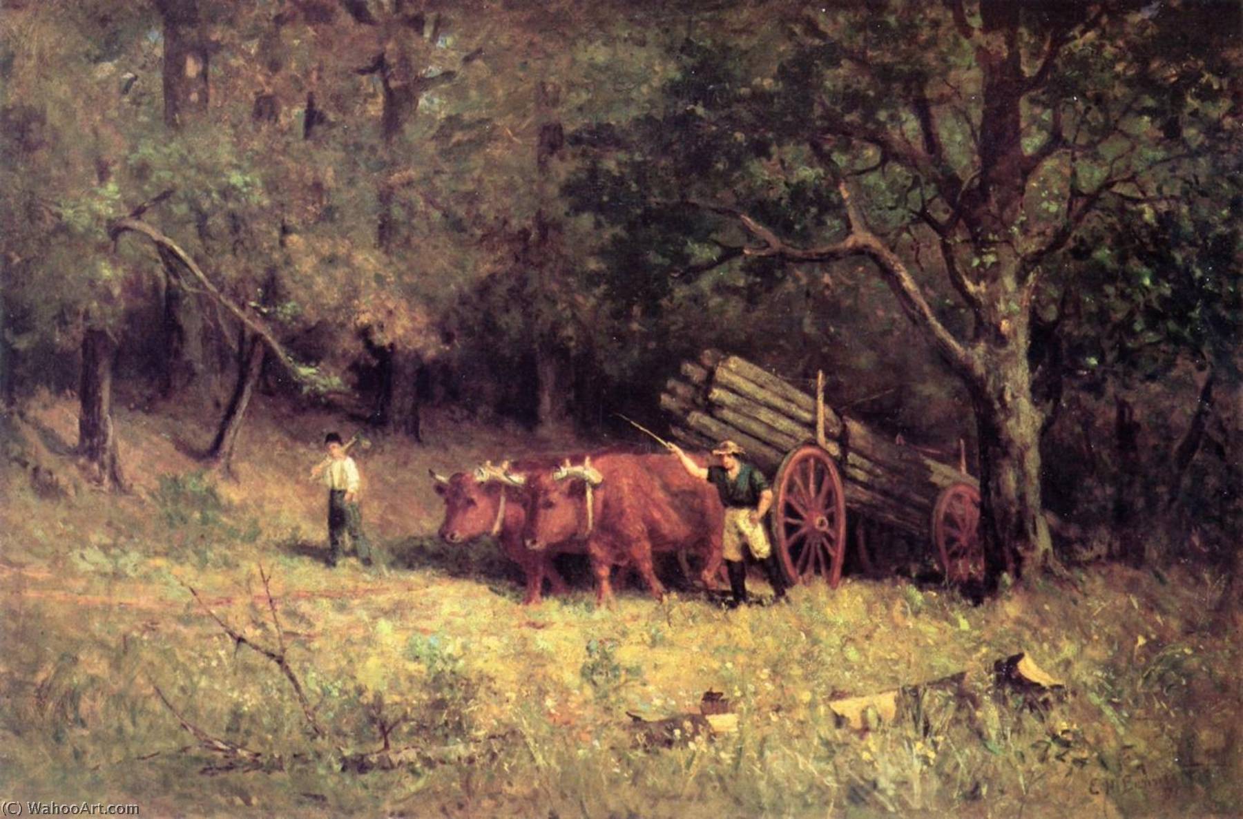 Hauling Rails (also Known As Boy And Man With Oxen) — Edward Mitchell Bannister