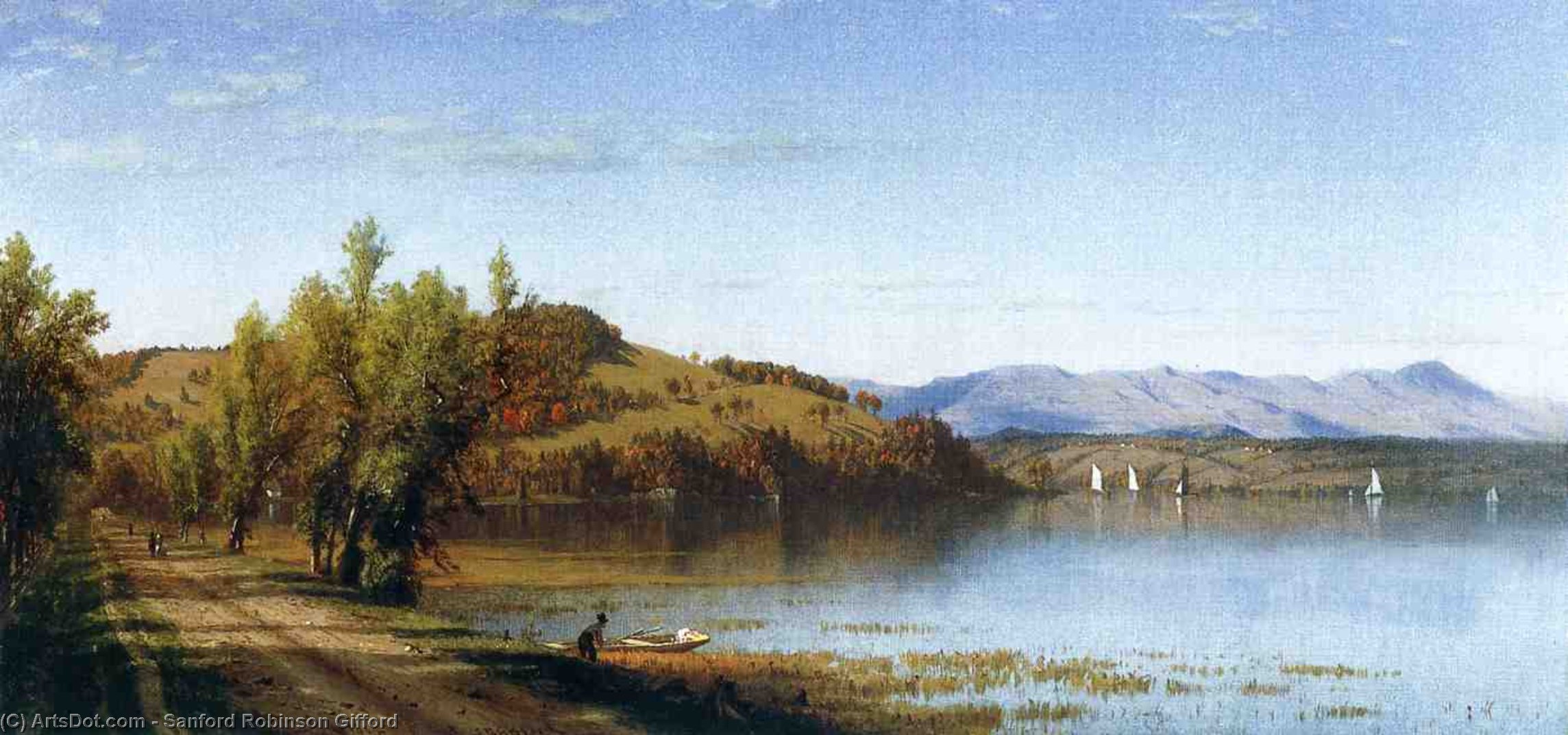 South Bay, On The Hudson, Near Hudson, New York — Sanford Robinson Gifford