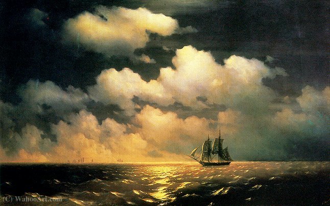 Meeting Of The Bring Mercury Of The Russian Defeat Of Two Tu — Ivan Konstantinovich Aivazovsky