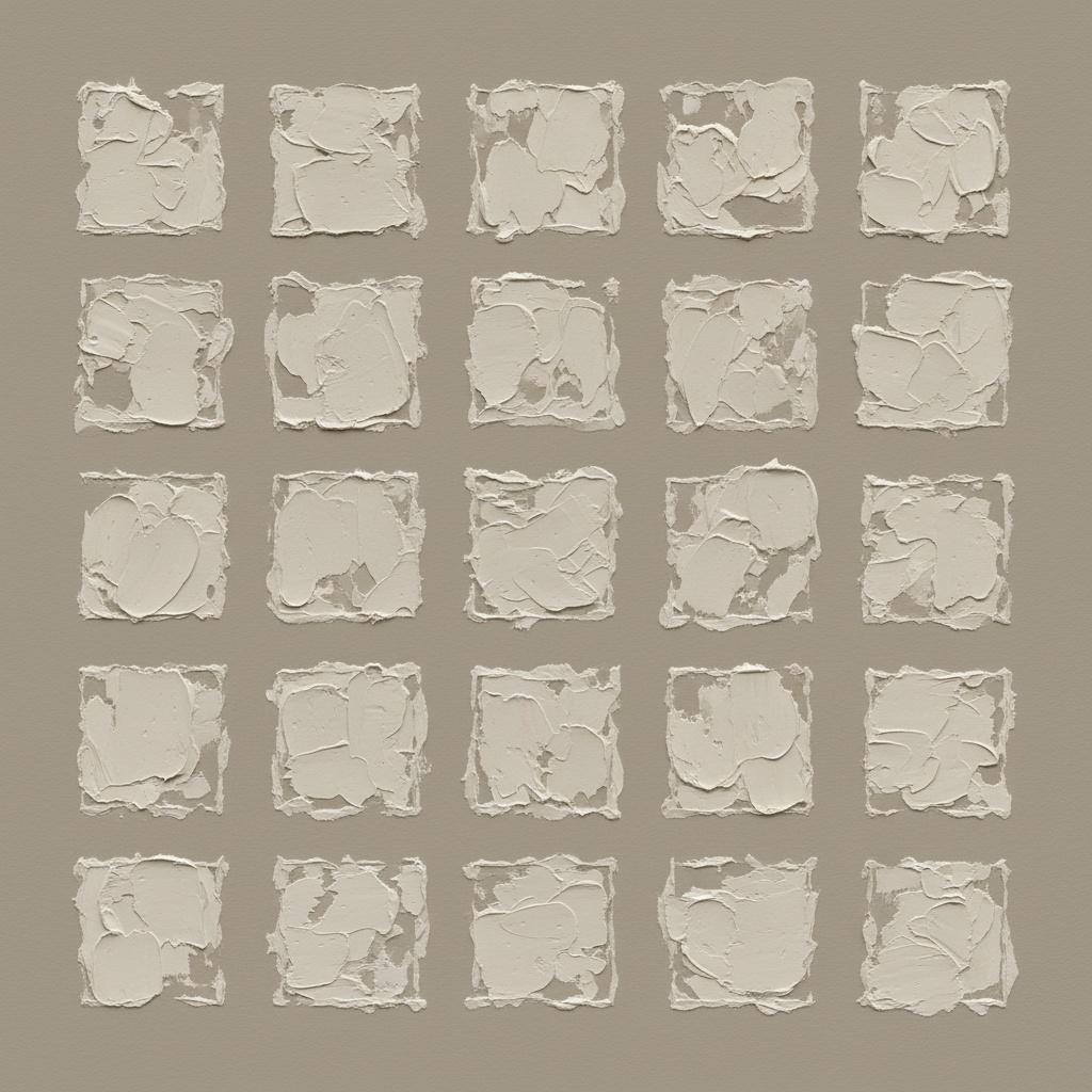 Monolithische Fragmente In Creme Und Taupe: Eine Meditative Studie Skulpturaler Textur — David Moreau