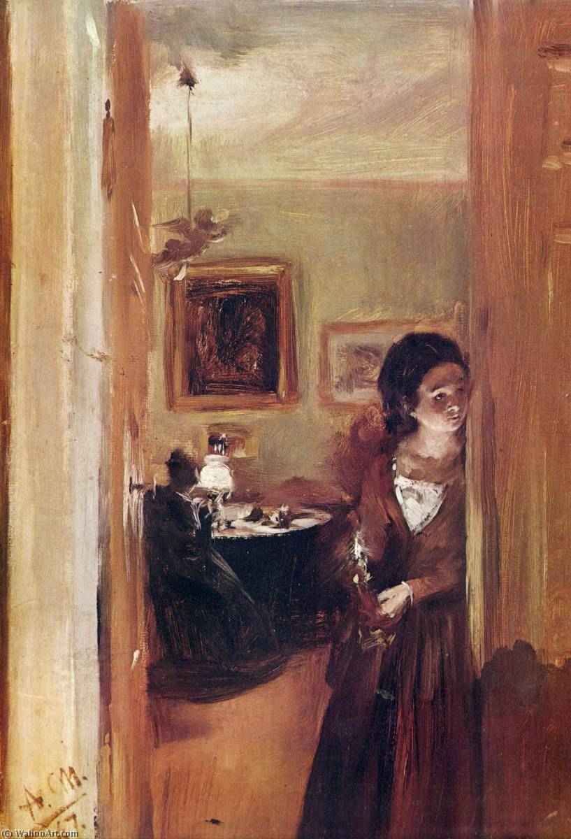 Living Room With The Artist's Sister — Адолф Фон Менцел