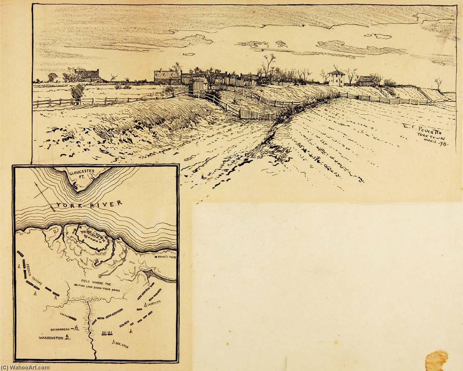 Present Appearance Of British Entrenchment, Yorktown — Ernest Kliford Peksoto