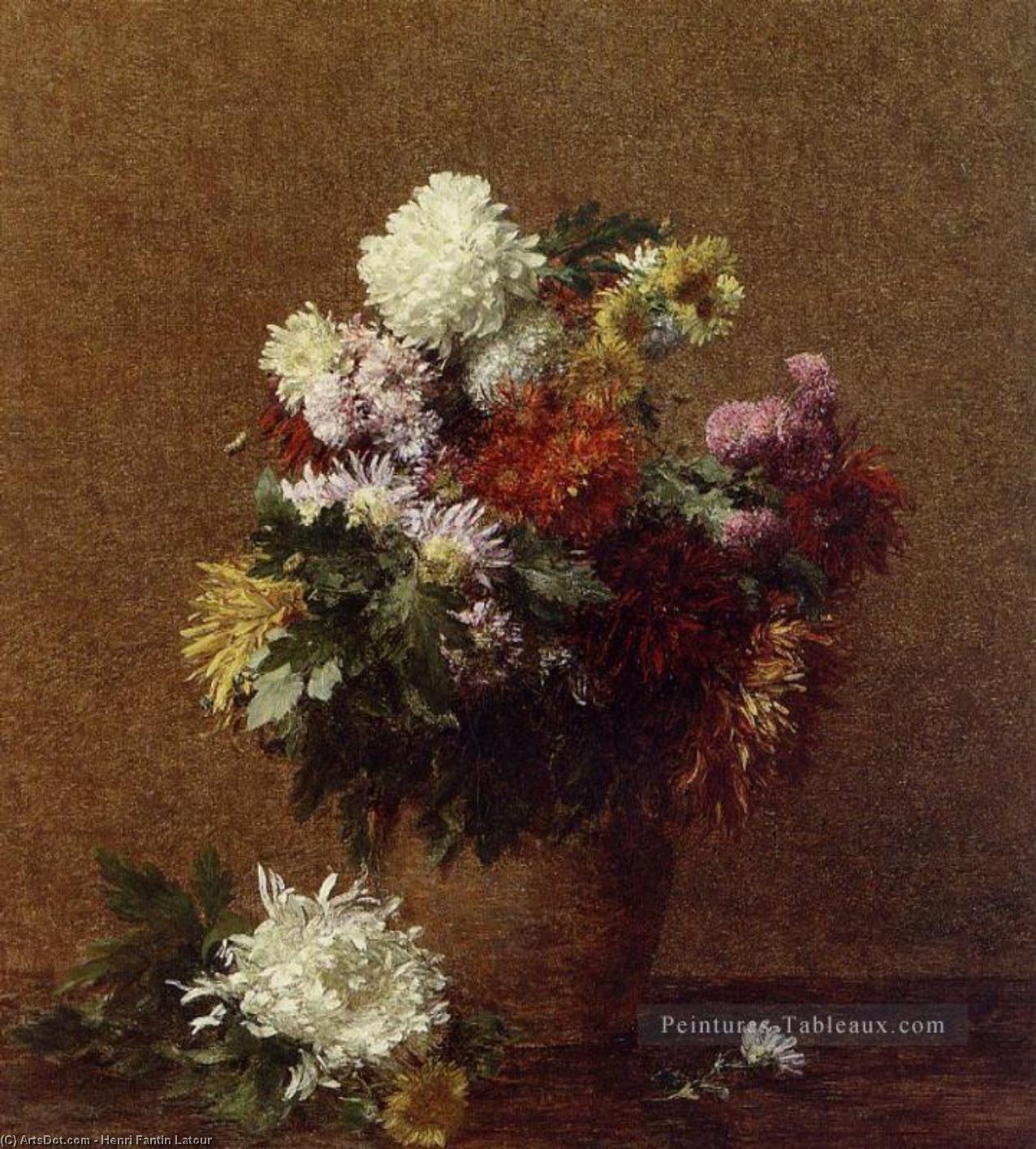 Large Bouquet Of Chrysanthemums — Henri Fantin-latour