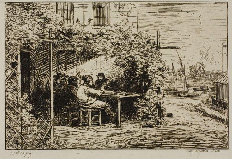 Departure Breakfast At Asnières — Charles-françois Daubigny