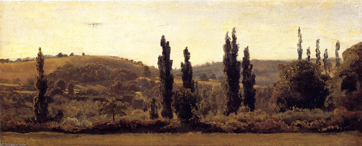 Landscape With Poplars — Théodore Rousseau (pierre Etienne Théodore Rousseau)
