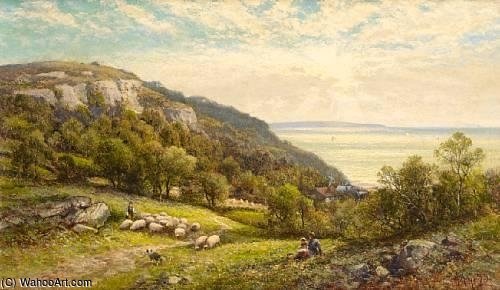 A Country Meadow Overlooking The Coast — Alfred I Glendening