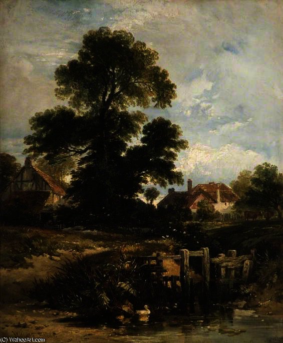 View At Gillingham With Cottages — Vilijam Džejms Müller