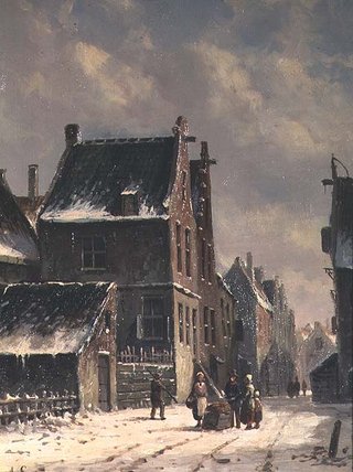 A Dutch Town In Winter — Adrianus Eversen