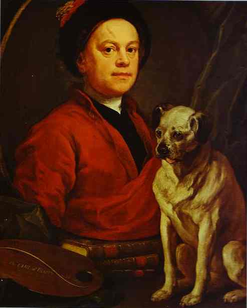 Self-portrait With Pug-dog — Вилијам Хогарш