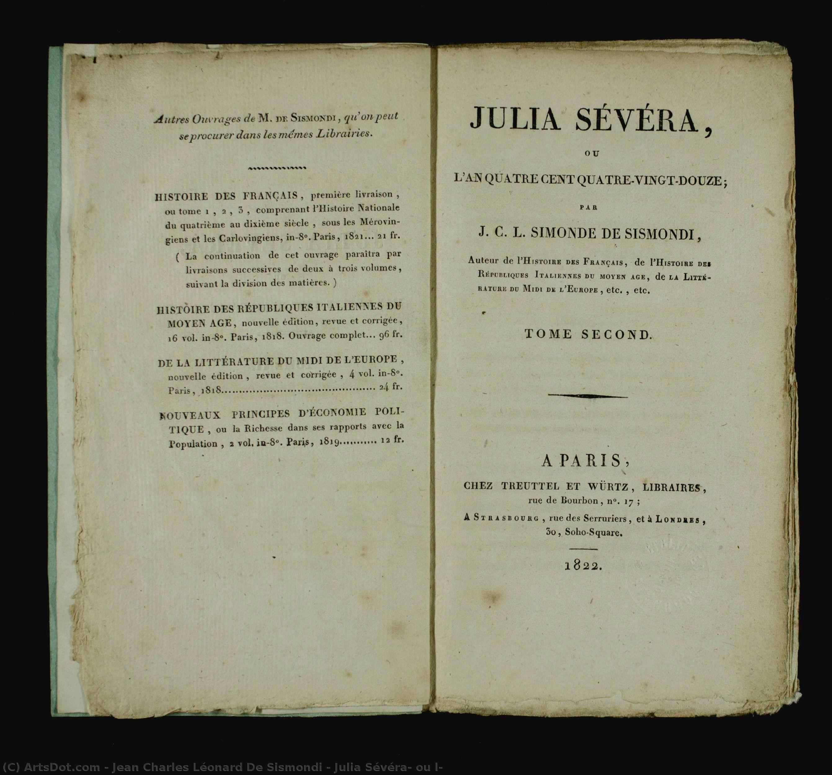 Julia Sévéra, Ou L — Jean Charles Léonard De Sismondi