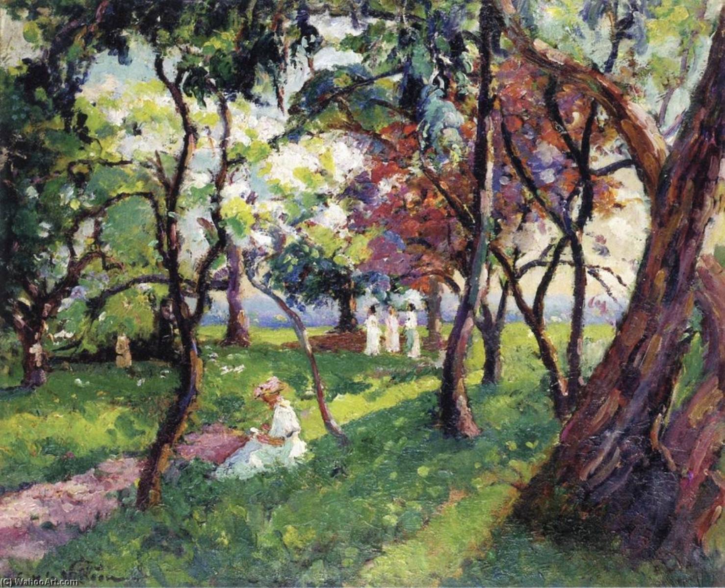 A Family In The Parc De Salvar Nièvre — Emmanuel De La Villéon