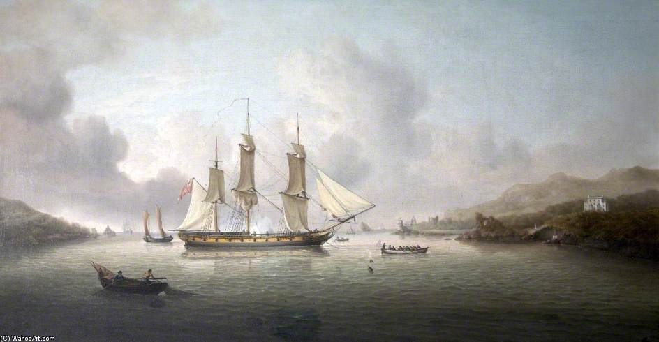 Hms 'enchantress' In The River Dart — Charles Martin Powell
