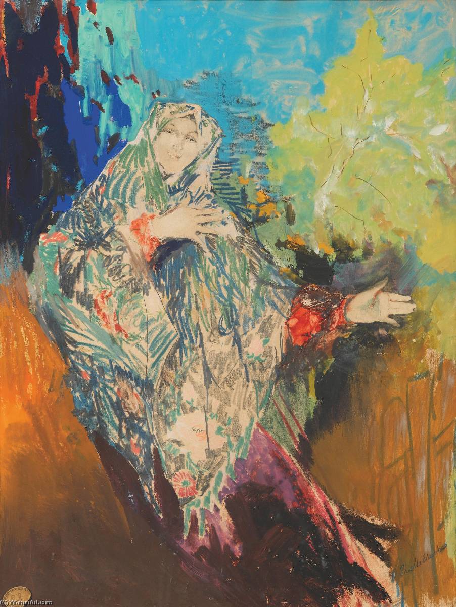 Dancing Peasant Woman In A Colourful Shawl — Filipp Andreevich Maliavin